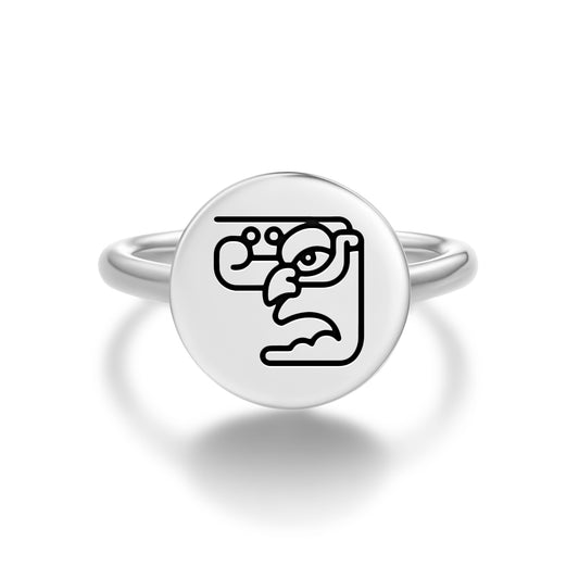 Hunab Ku Mayan Symbols Adjustable Open Ring