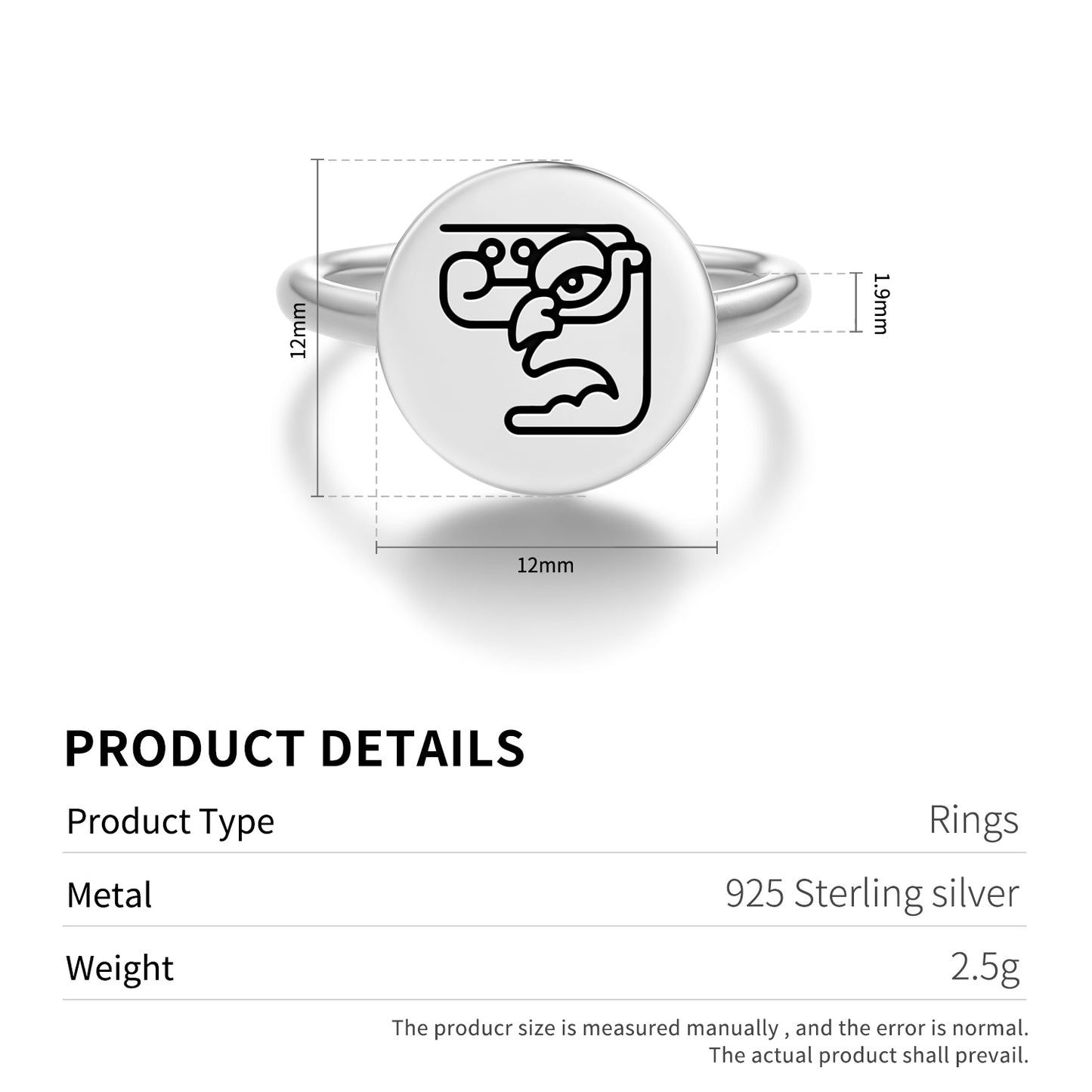 Hunab Ku Mayan Symbols Adjustable Open Ring