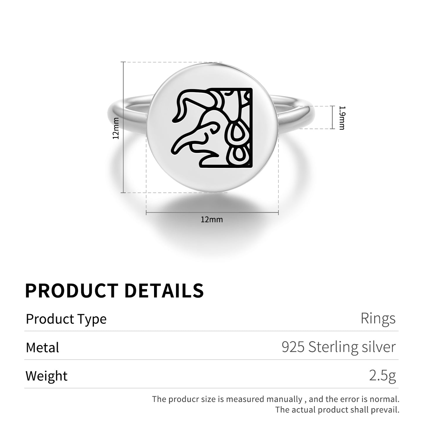 Chaac Mayan Symbols Adjustable Open Ring