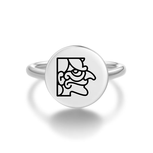 Kʼawiil Mayan Symbols Adjustable Open Ring