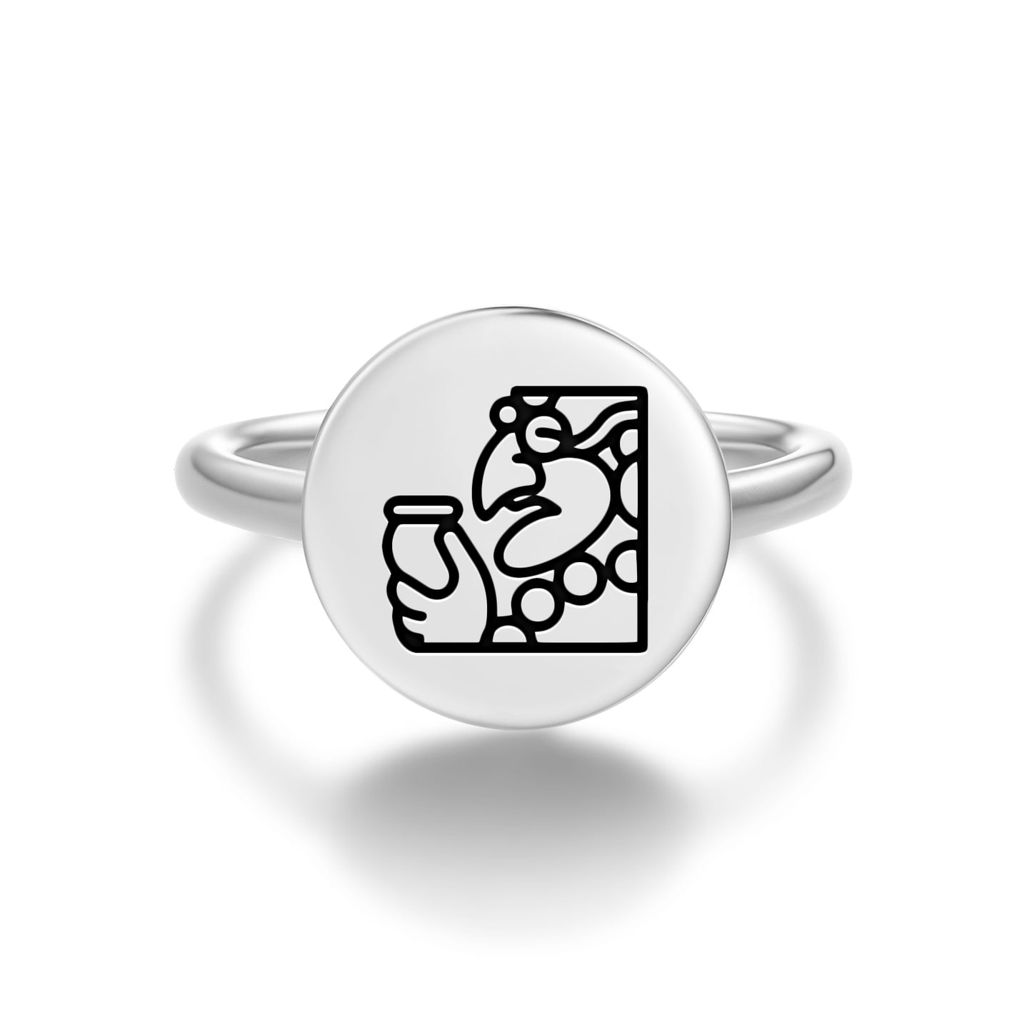 Itzamna Mayan Symbols Adjustable Open Ring