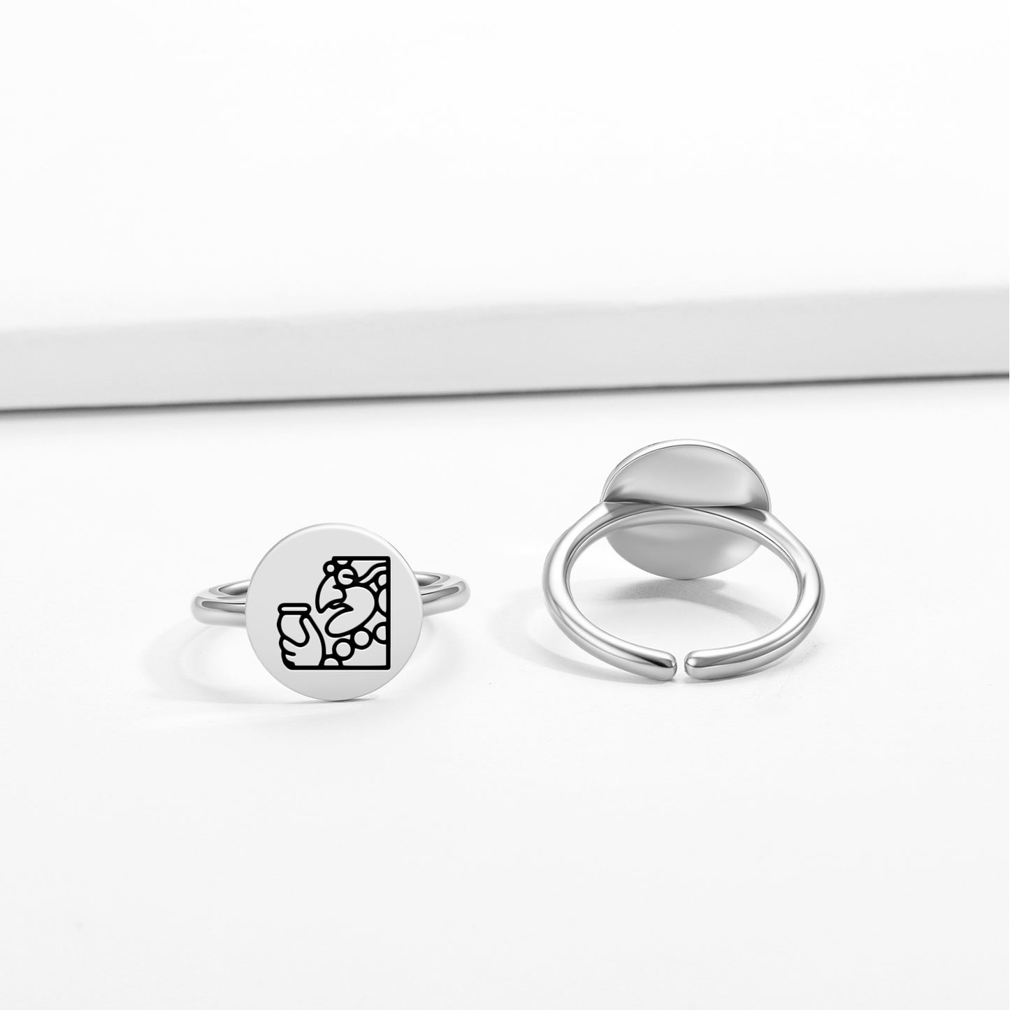Itzamna Mayan Symbols Adjustable Open Ring