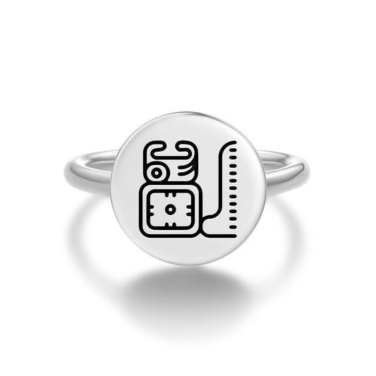 West Bakab – Chikin Mayan Symbols Adjustable Open Ring