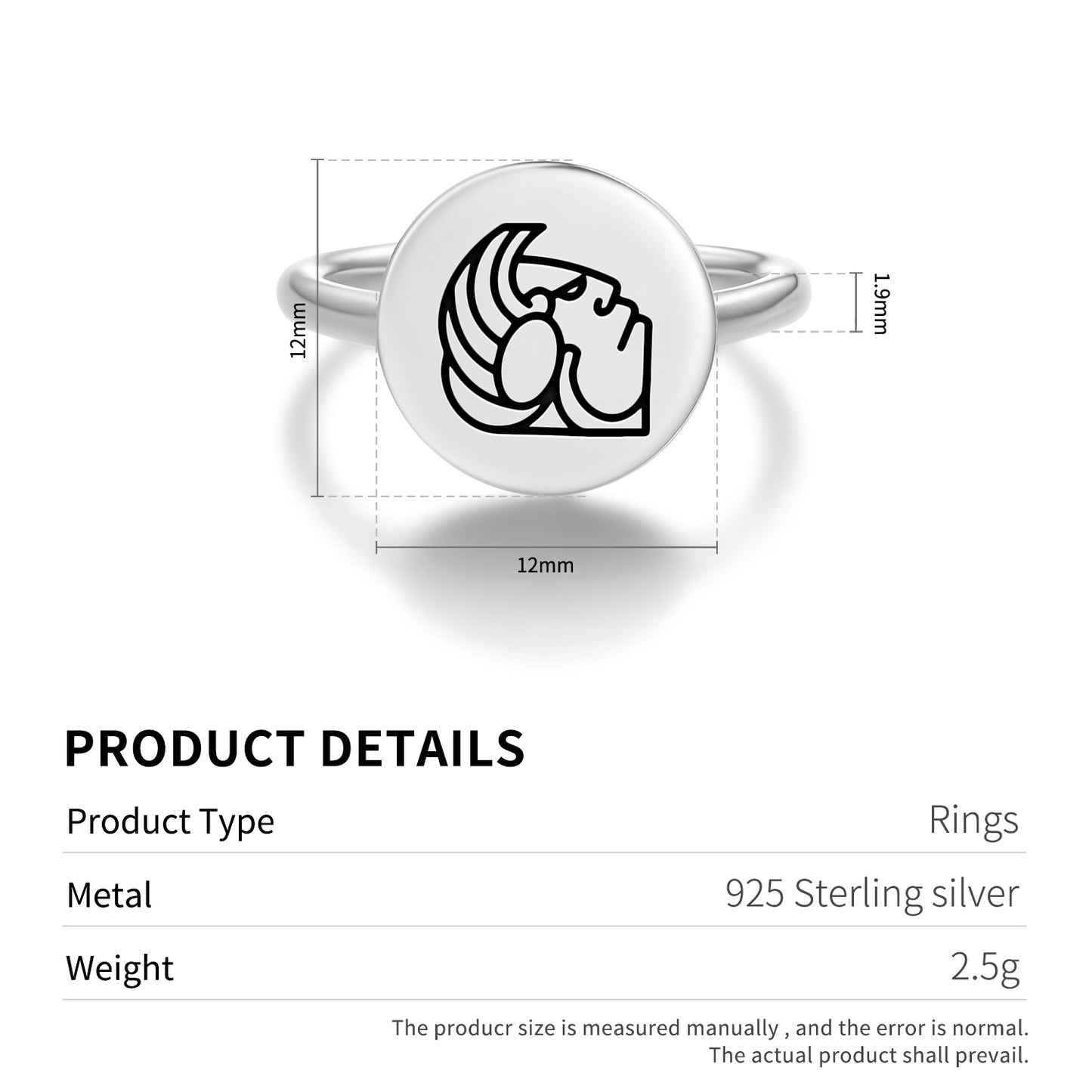 Teel Kusam Mayan Symbols Adjustable Open Ring