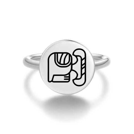 Razor house of Xibalba Mayan Symbols Adjustable Open Ring