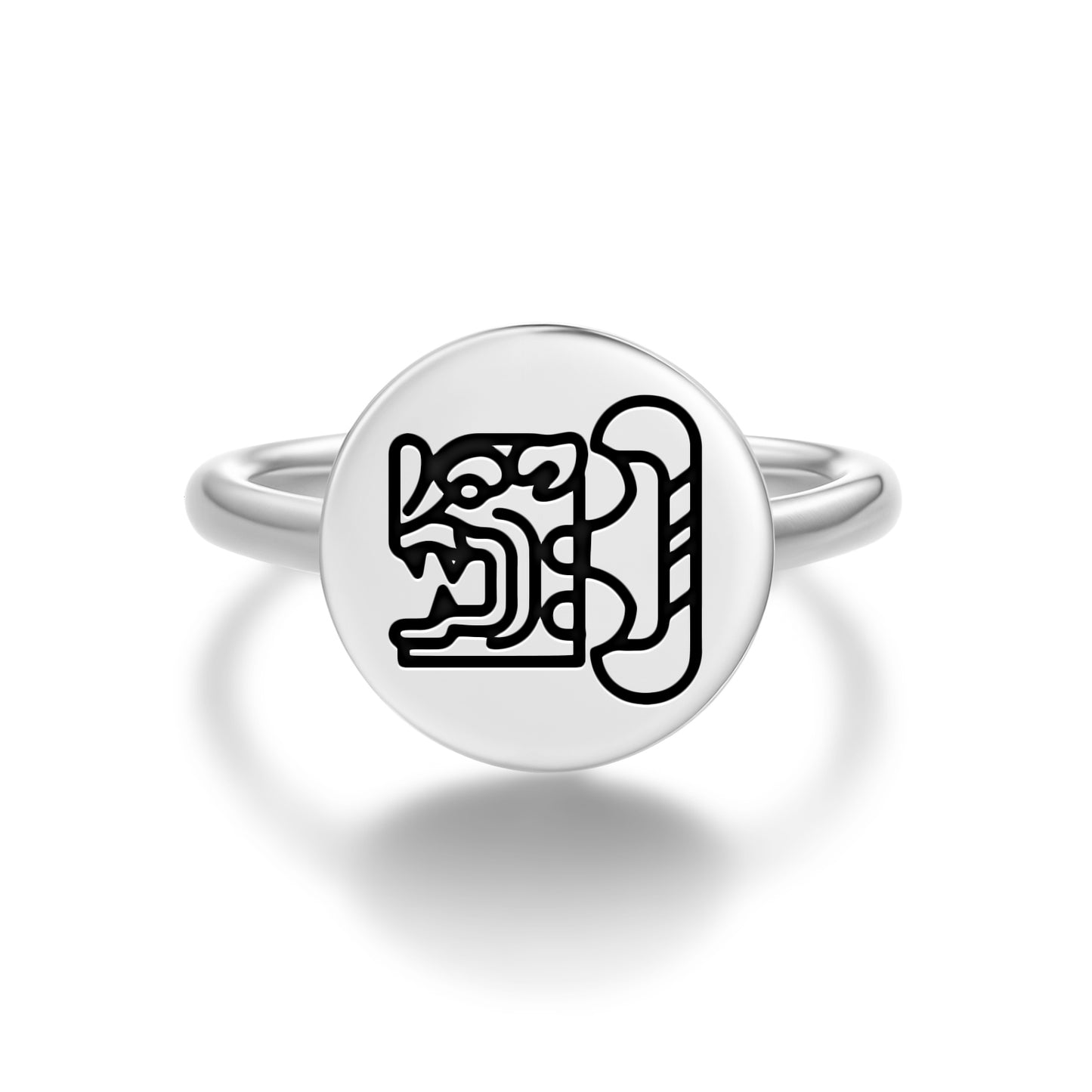 Bat house of Xibalba Mayan Symbols Adjustable Open Ring