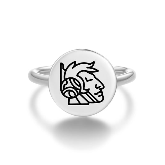Kukulkán Mayan Symbols Adjustable Open Ring