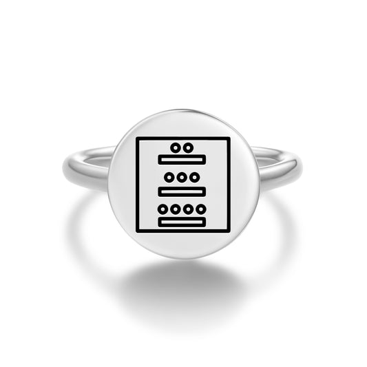 The Mayan Numbers Mayan Symbols Adjustable Open Ring