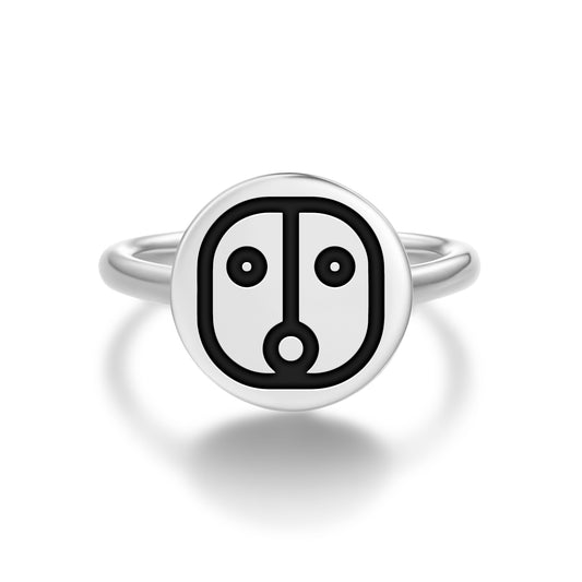 Ahau Mayan Symbols Adjustable Open Ring