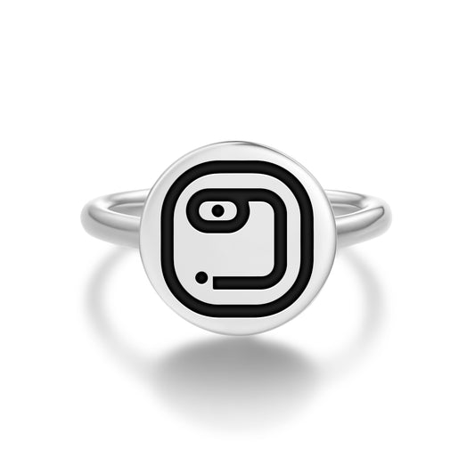Kawak Mayan Symbols Adjustable Open Ring