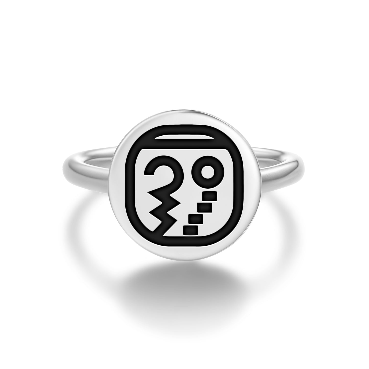 Kaban Mayan Symbols Adjustable Open Ring