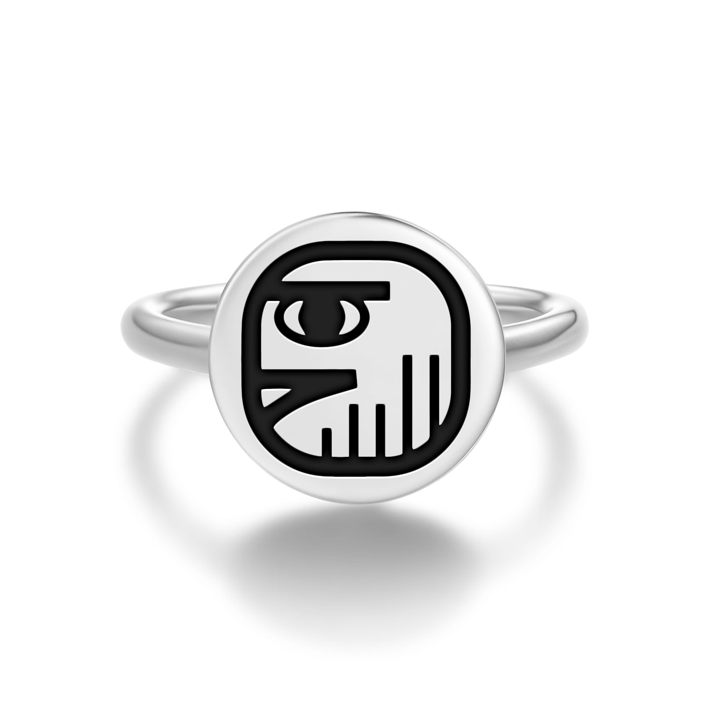 Men Mayan Symbols Adjustable Open Ring