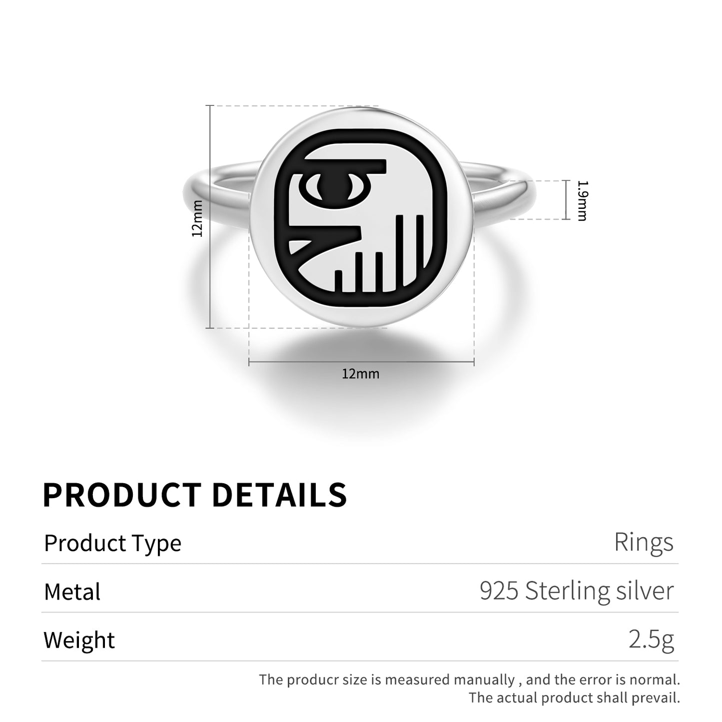 Men Mayan Symbols Adjustable Open Ring