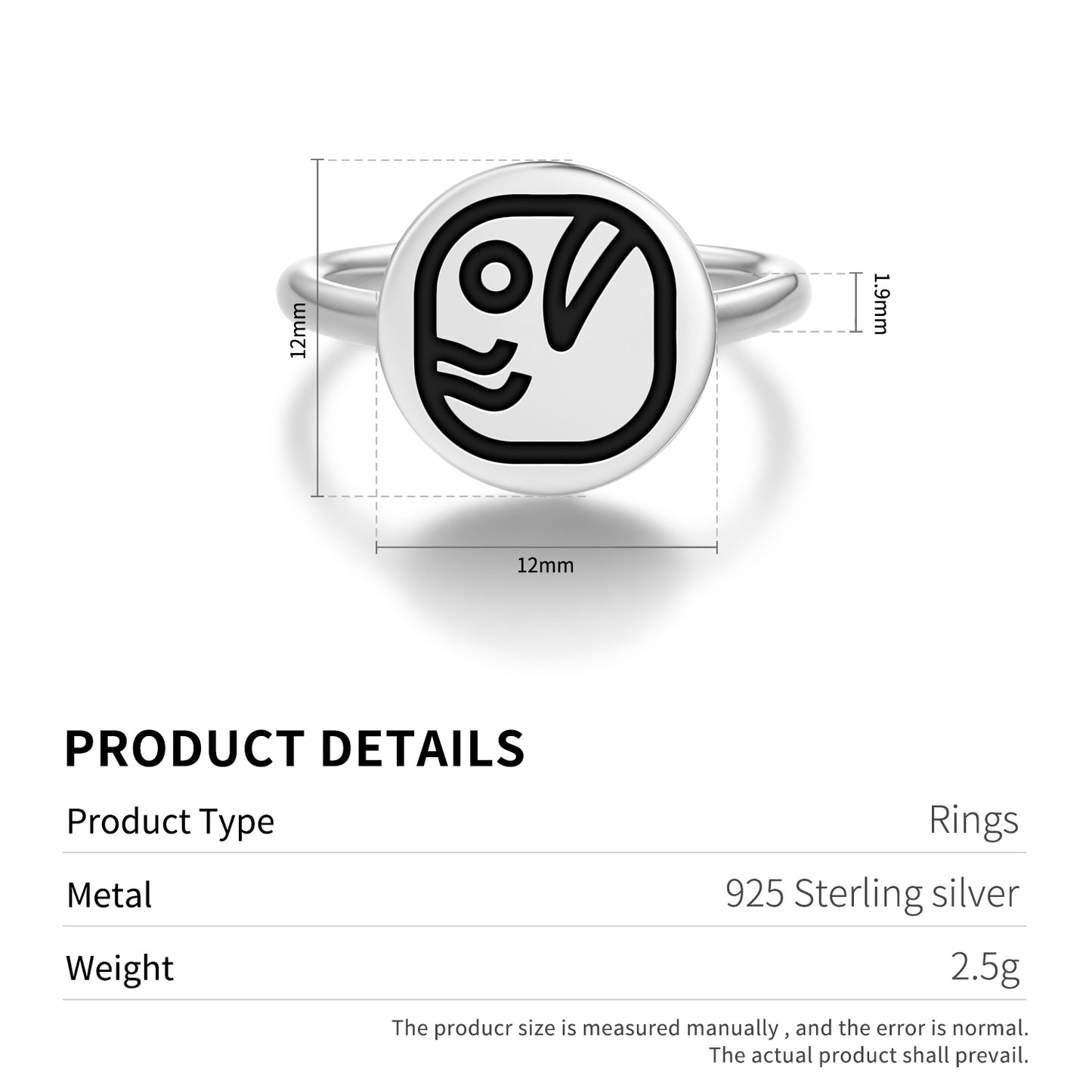 Eb Mayan Symbols Adjustable Open Ring