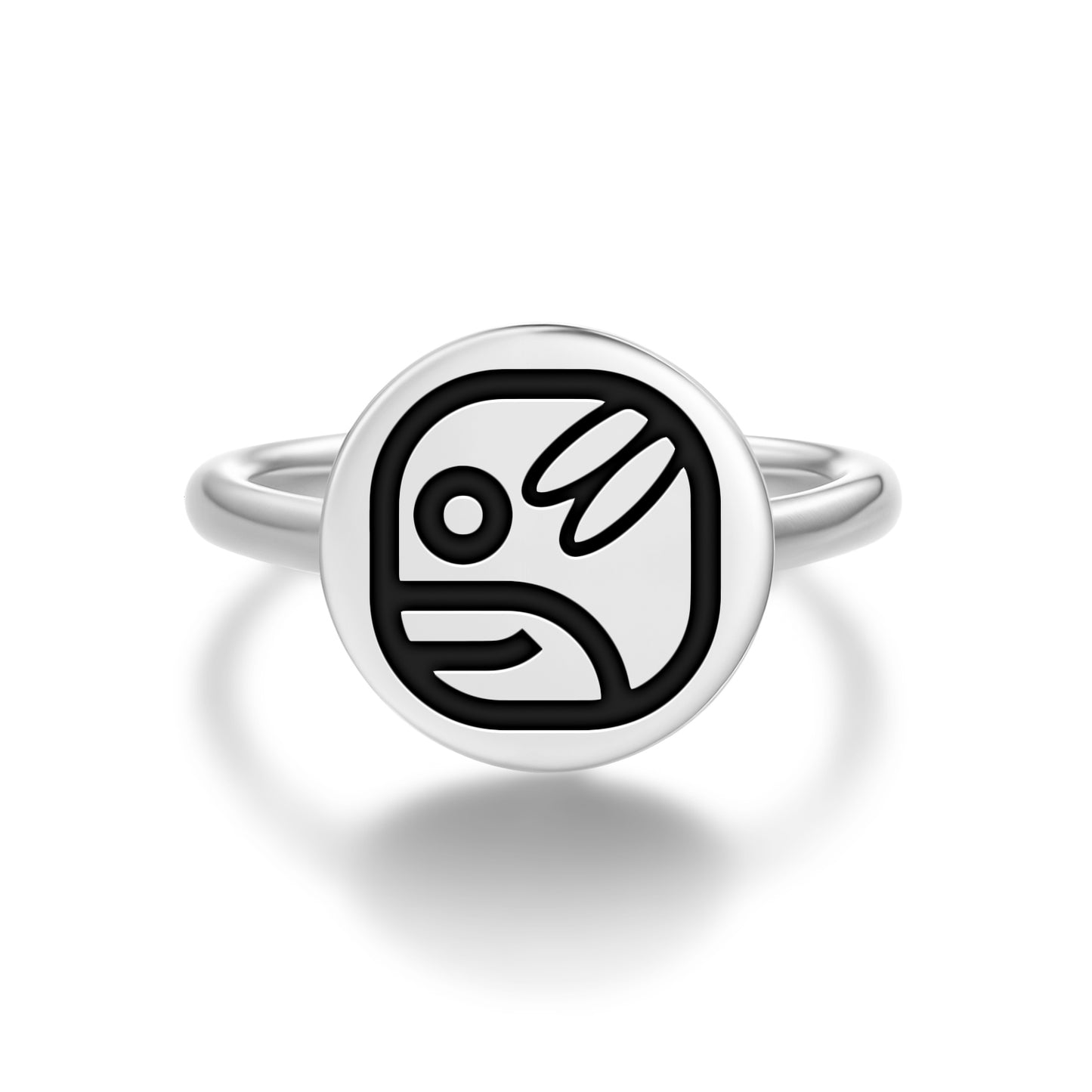 Ok Mayan Symbols Adjustable Open Ring