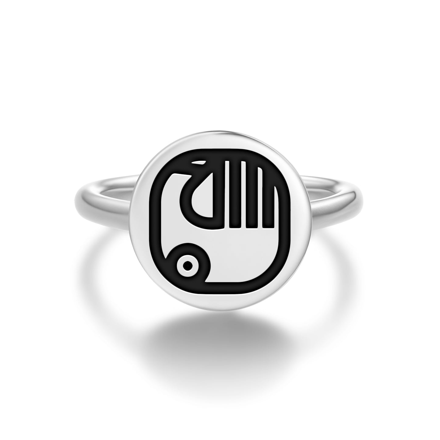 Manik Mayan Symbols Adjustable Open Ring