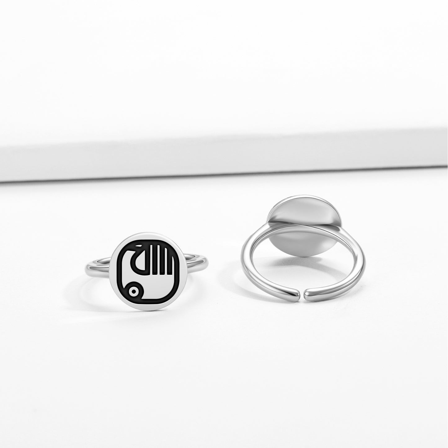 Manik Mayan Symbols Adjustable Open Ring