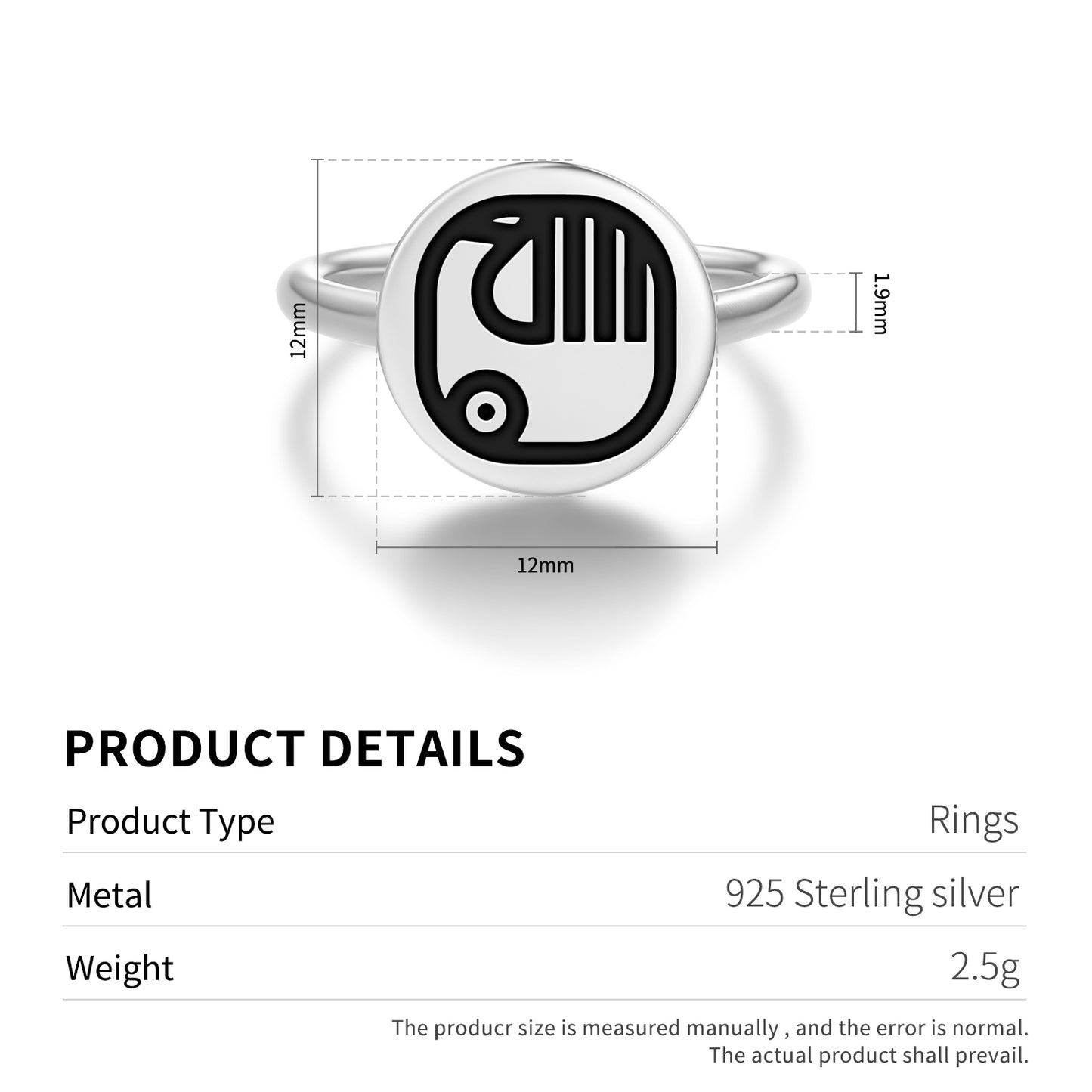 Manik Mayan Symbols Adjustable Open Ring