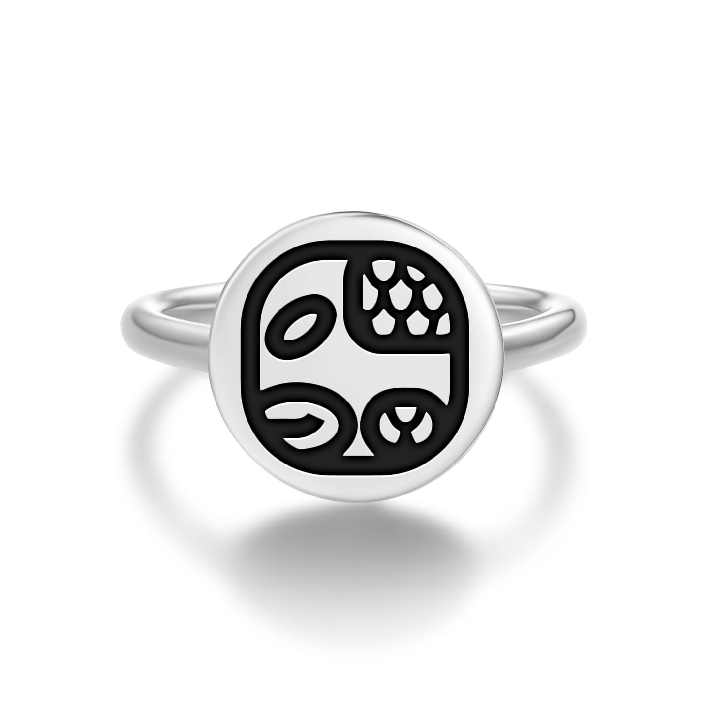 Chiccan Mayan Symbols Adjustable Open Ring