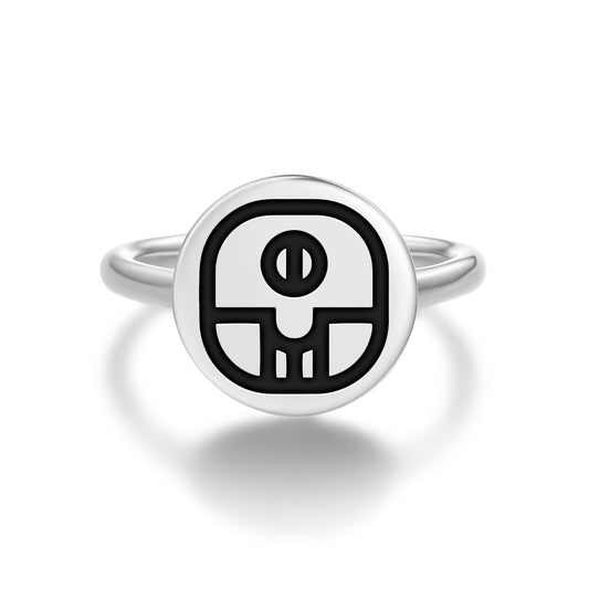 Kan Mayan Symbols Adjustable Open Ring