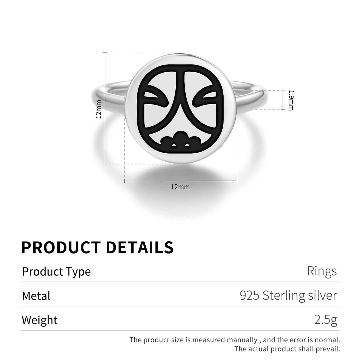 Akbal Mayan Symbols Adjustable Open Ring