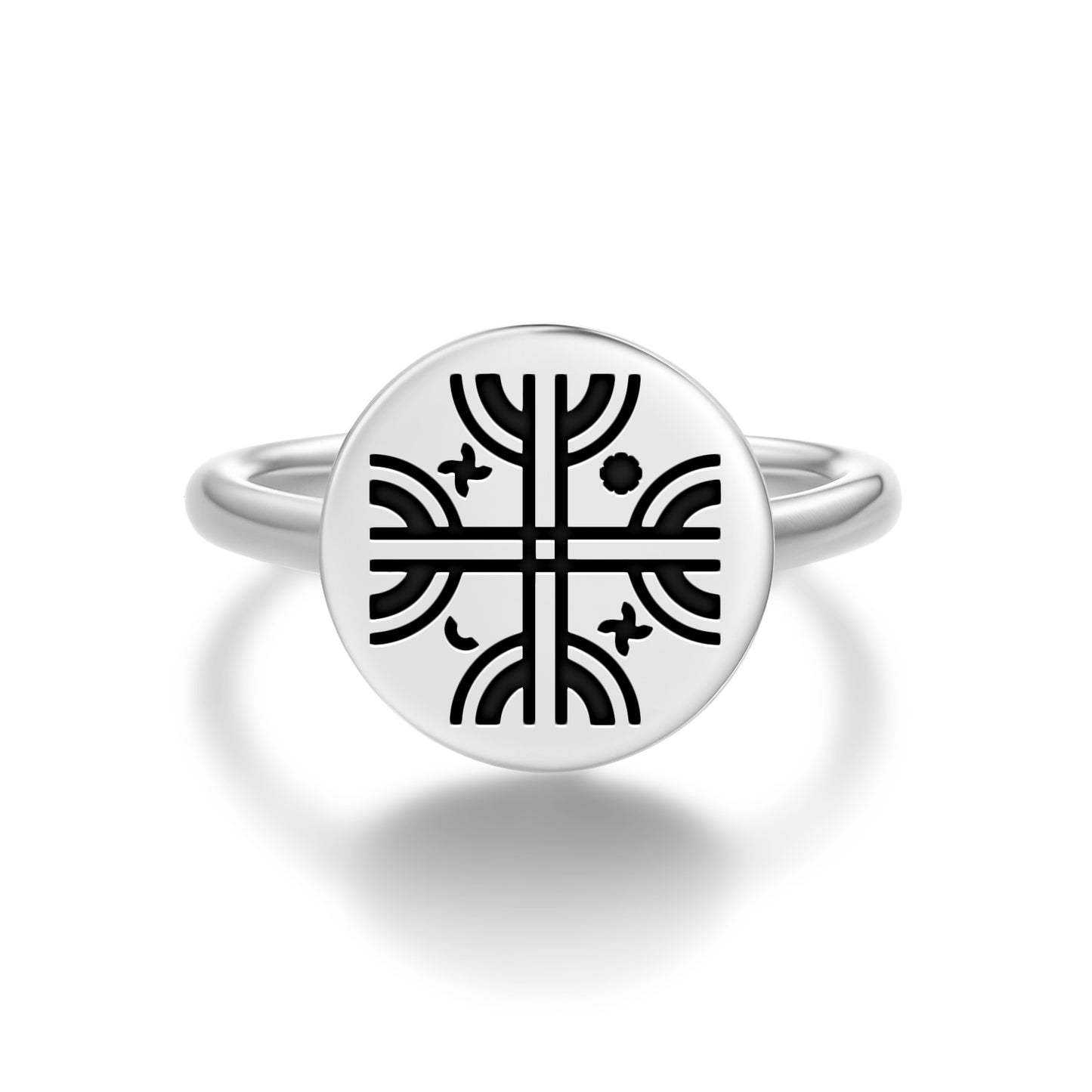 Wiñoy Tripantu Mapuche Symbols Adjustable Open Ring