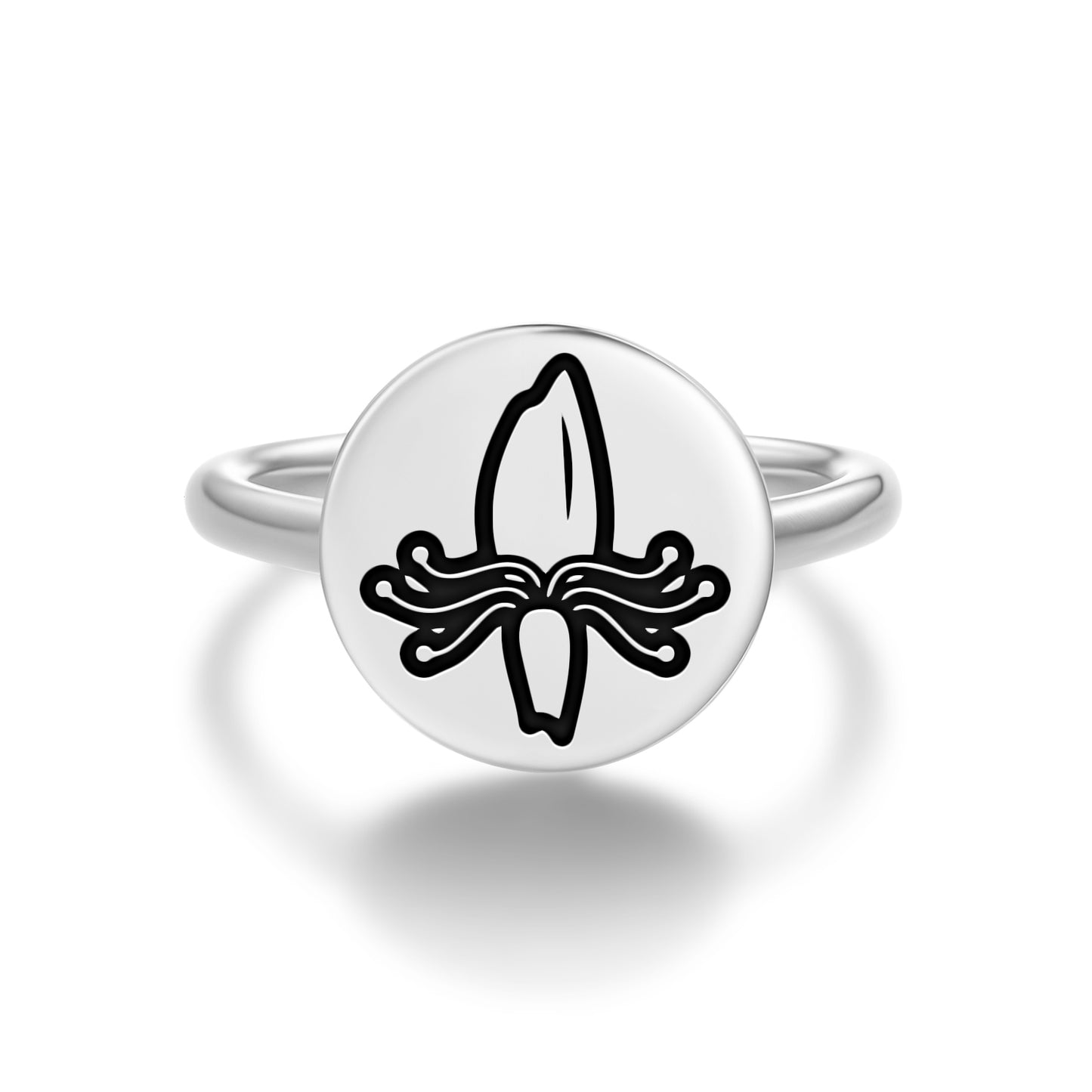 Honeysuckle Flowers Symbols Adjustable Open Ring