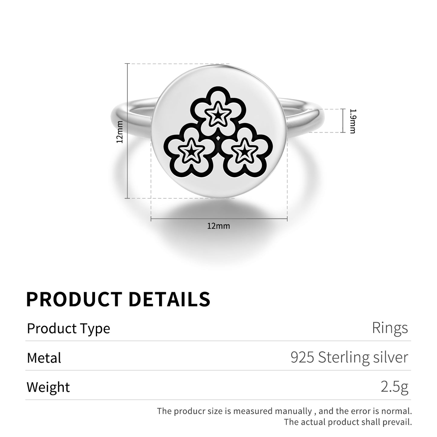 Heliotrope Flowers Symbols Adjustable Open Ring