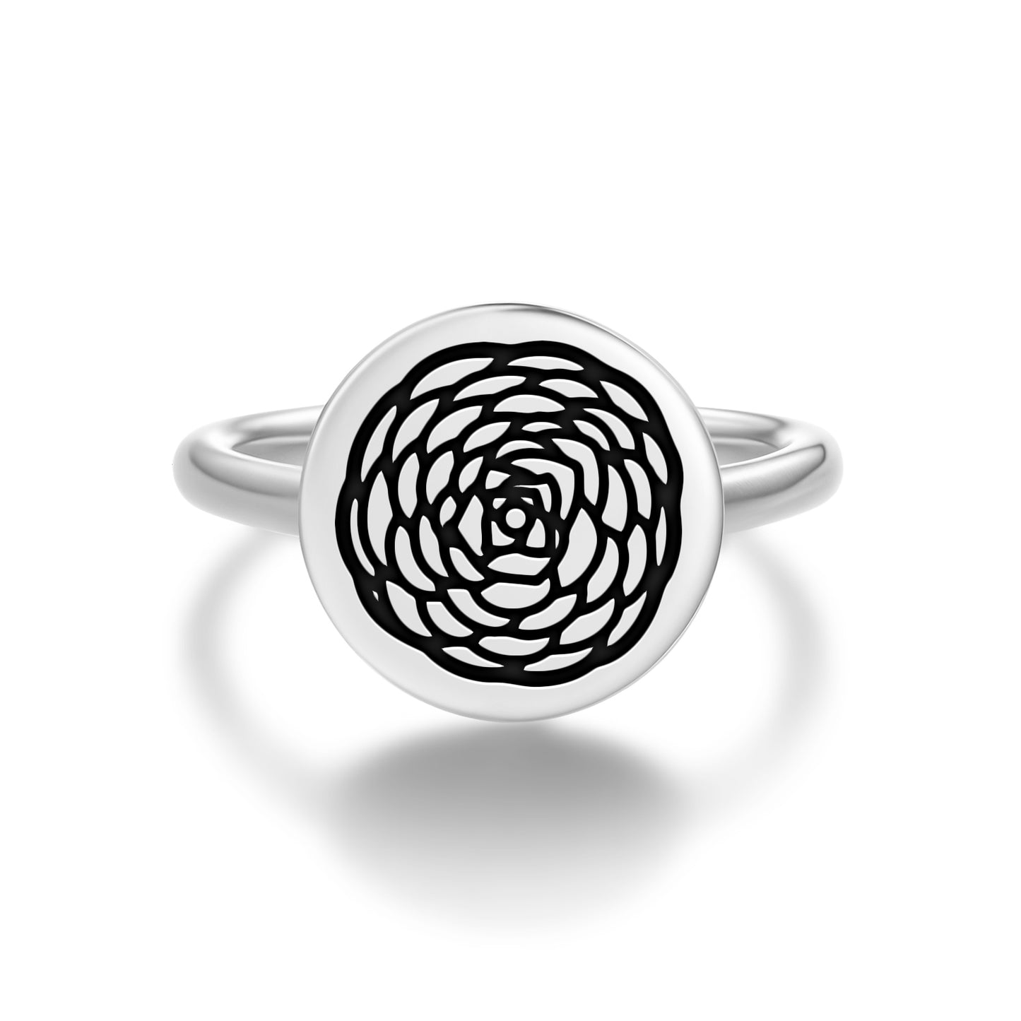 Camellia Flowers Symbols Adjustable Open Ring