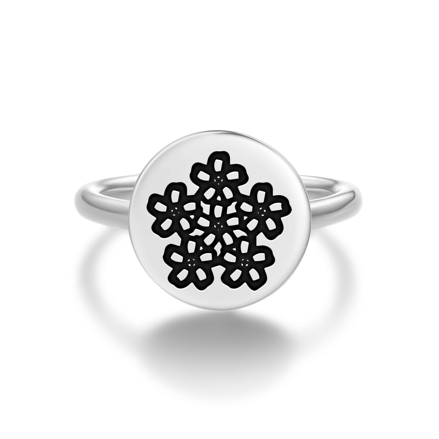 Verbena Flowers Symbols Adjustable Open Ring