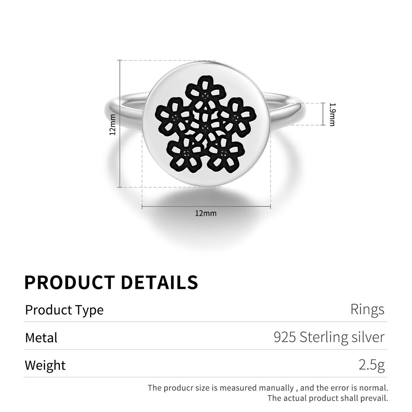 Verbena Flowers Symbols Adjustable Open Ring