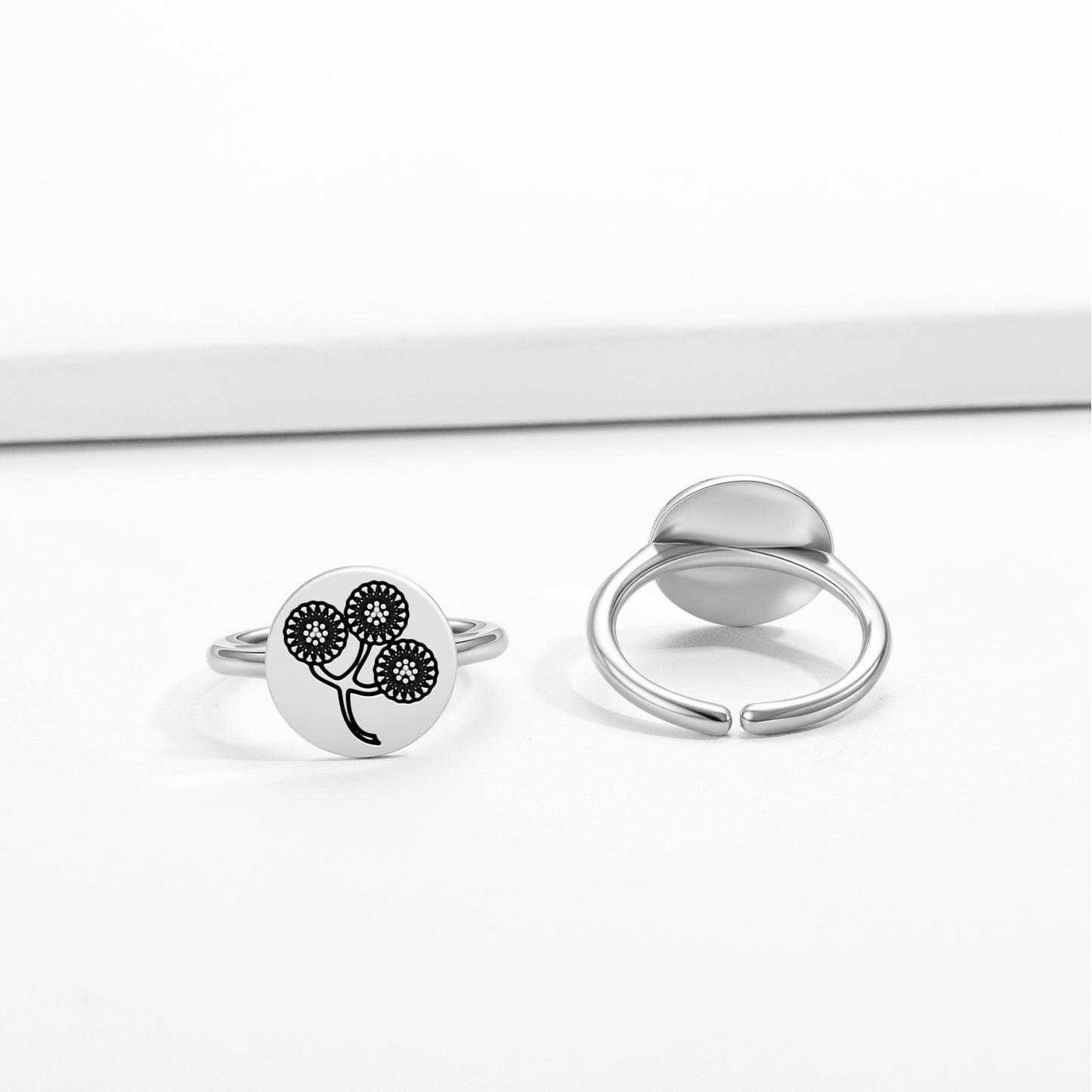 Tansy Flowers Symbols Adjustable Open Ring