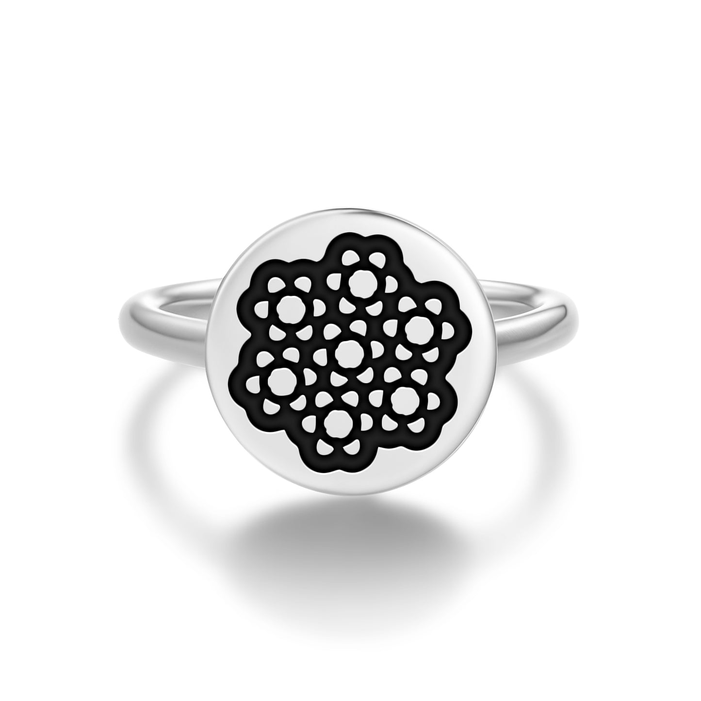 Yarrow Flowers Symbols Adjustable Open Ring