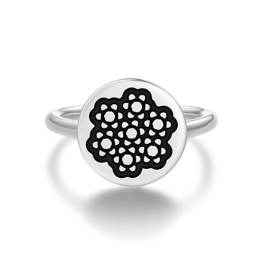 Yarrow Flowers Symbols Adjustable Open Ring