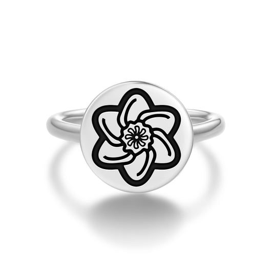 Daffodil Flowers Symbols Adjustable Open Ring