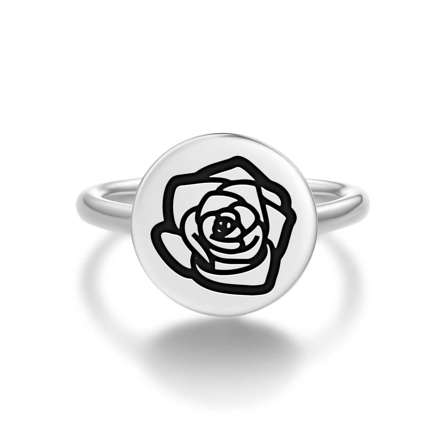 Rose Flowers Symbols Adjustable Open Ring