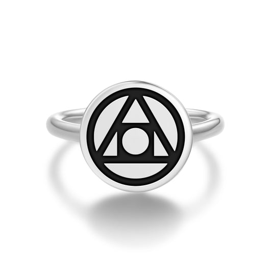 Philosopher's Stone Alchemy Symbols Adjustable Open Ring