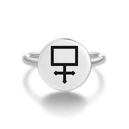 Potash Alchemy Symbols Adjustable Open Ring