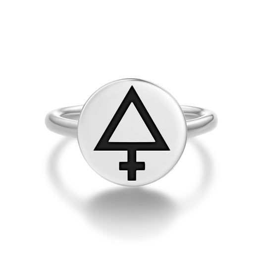 Sulphur Alchemy Symbols Adjustable Open Ring