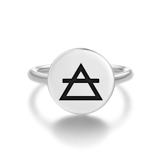 Air Alchemy Symbols Adjustable Open Ring