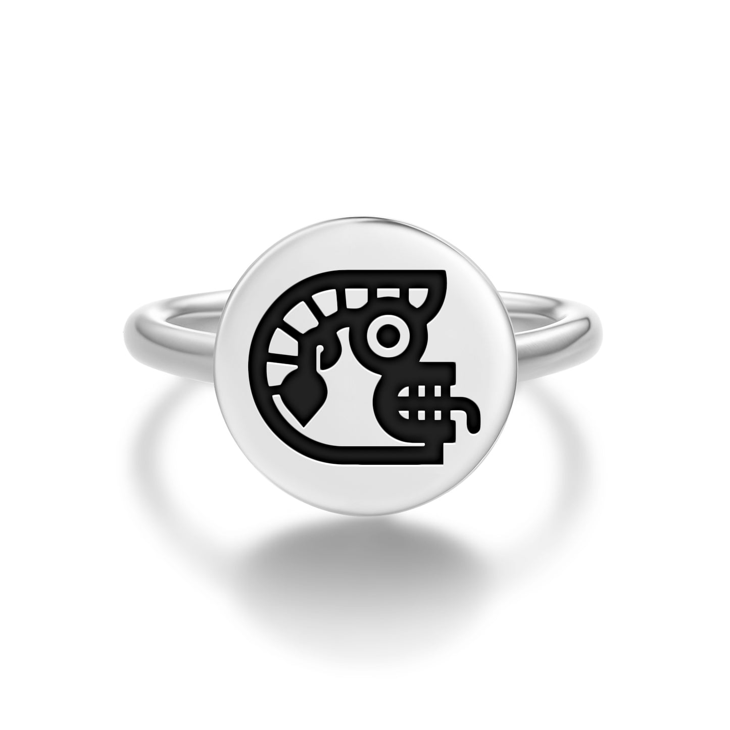 Ozomahtli Aztec Symbols Adjustable Open Ring