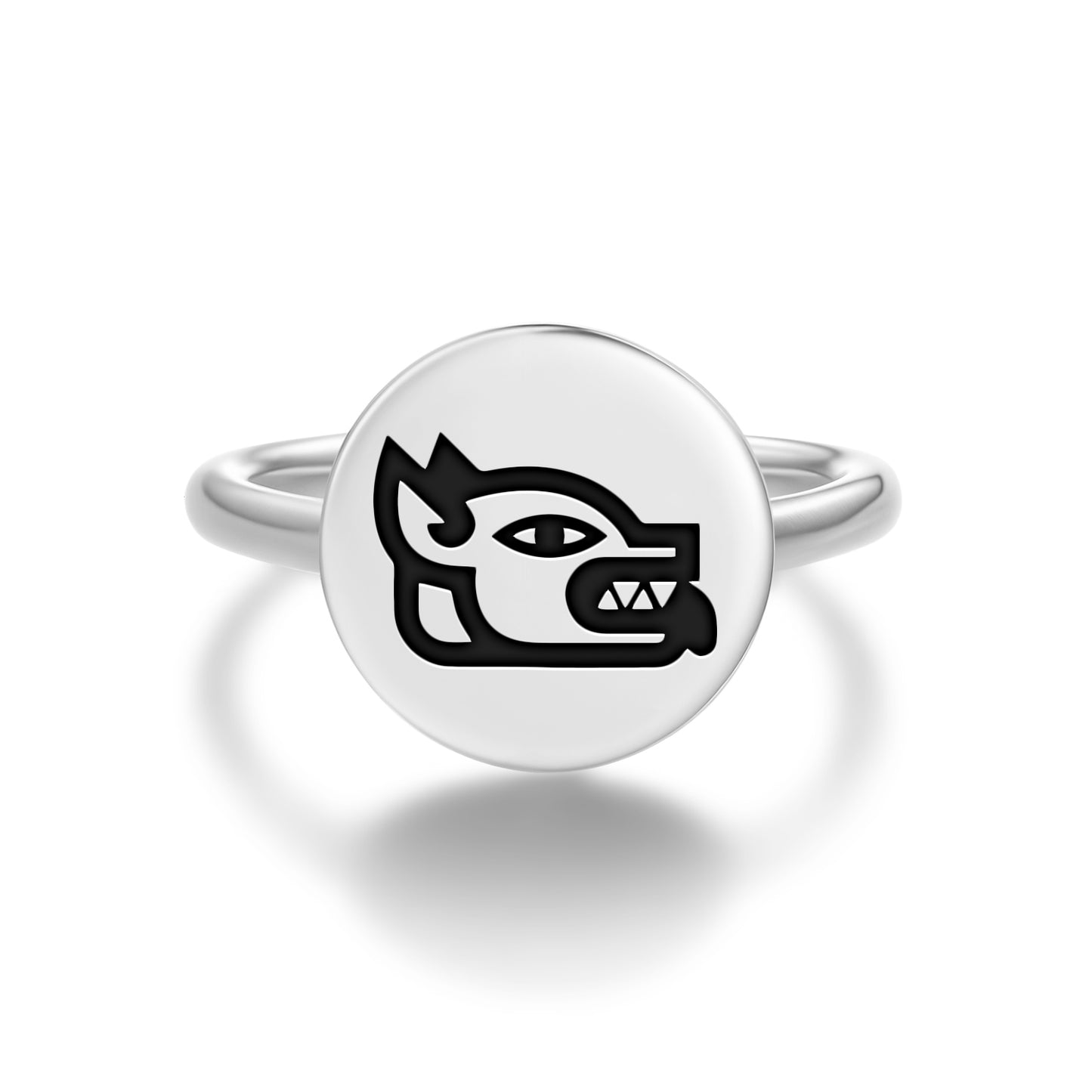 Itzcuintli Aztec Symbols Adjustable Open Ring