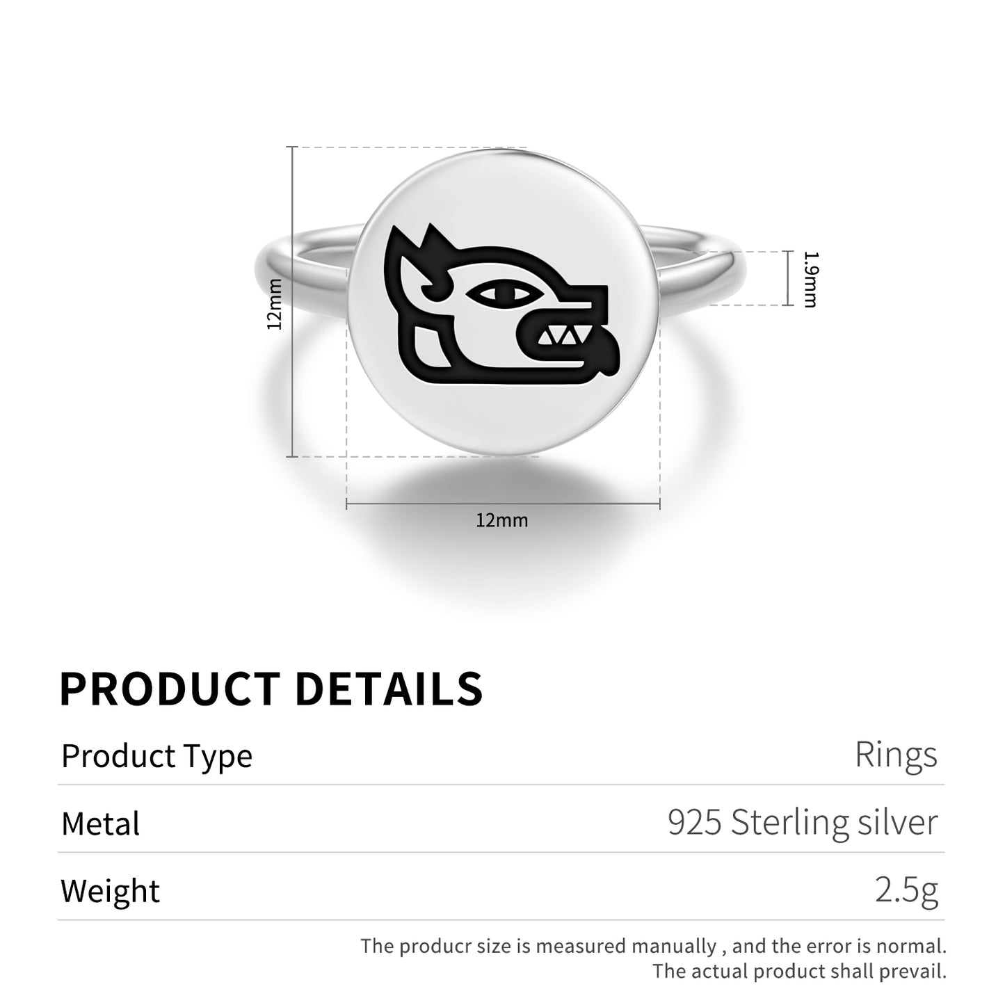 Itzcuintli Aztec Symbols Adjustable Open Ring