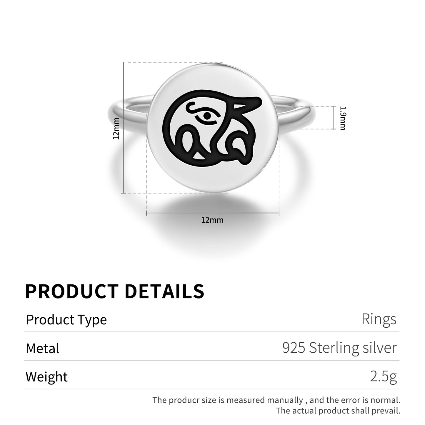 Cozcacuauhtli Aztec Symbols Adjustable Open Ring