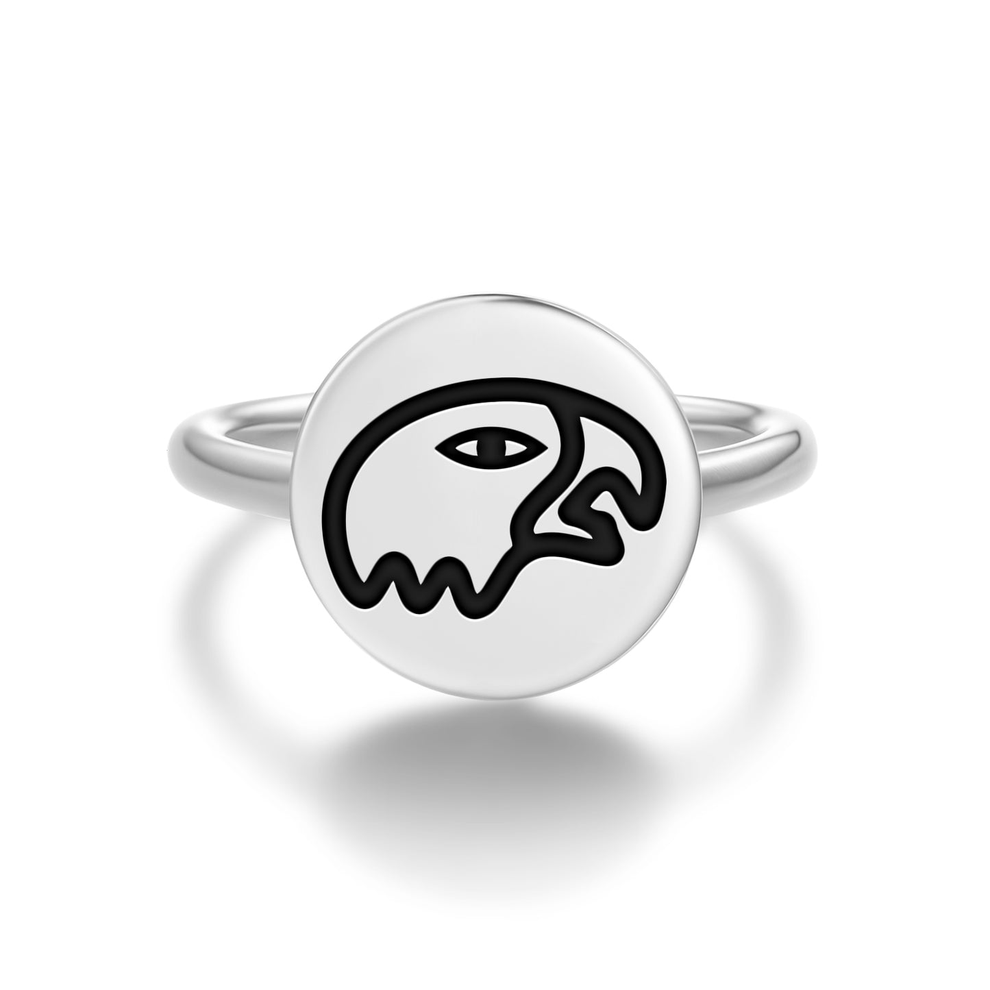 Cuauhtli Aztec Symbols Adjustable Open Ring