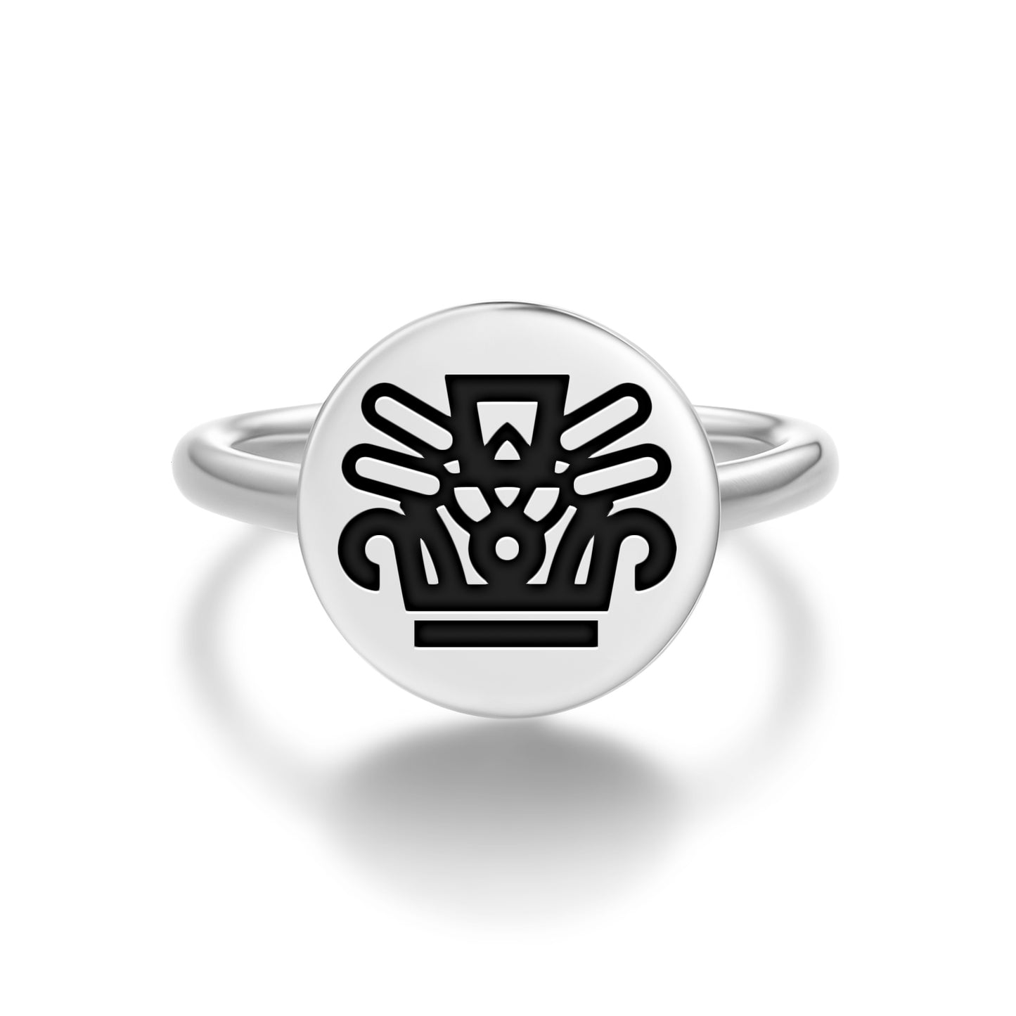 Acatl Aztec Symbols Adjustable Open Ring