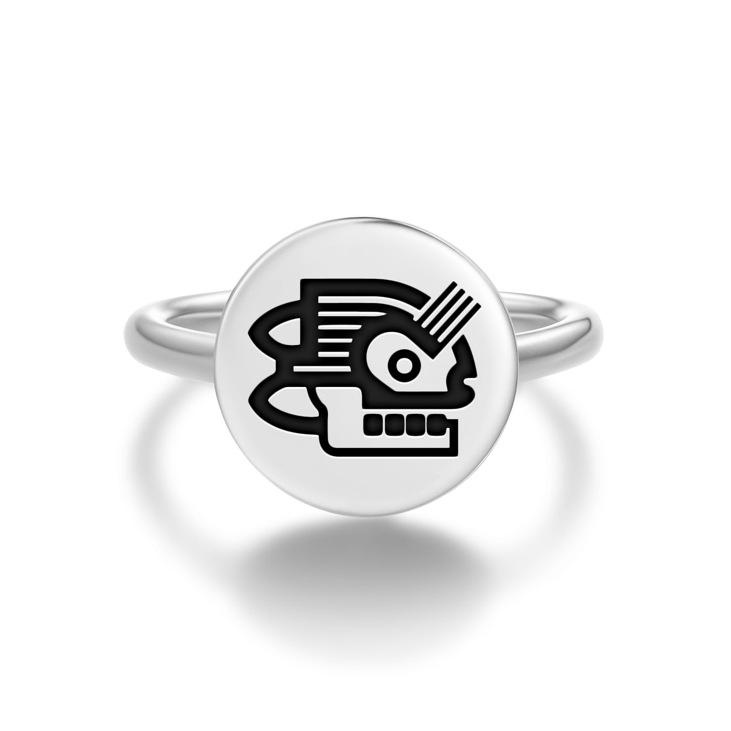 Malinalli Aztec Symbols Adjustable Open Ring