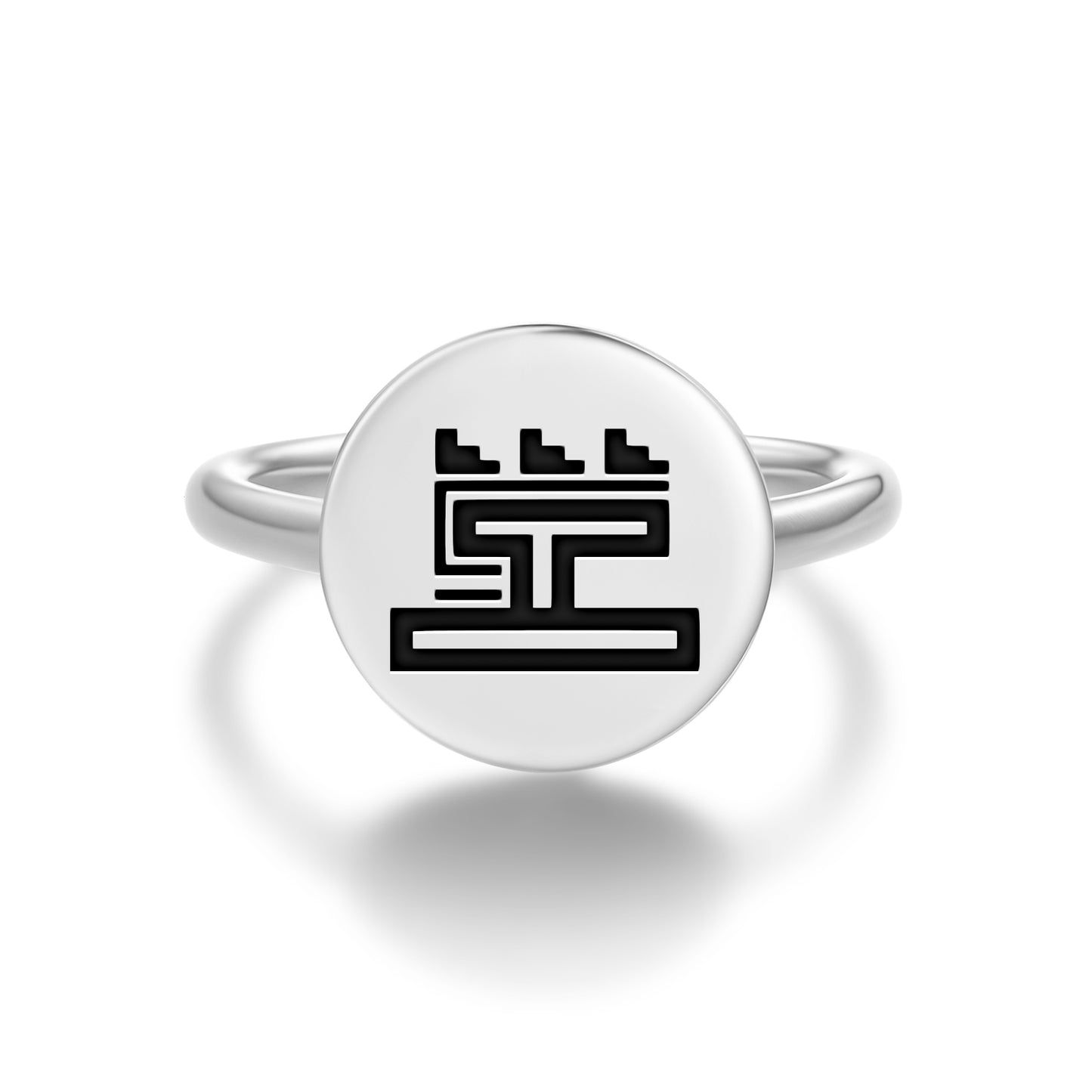 Calli Aztec Symbols Adjustable Open Ring