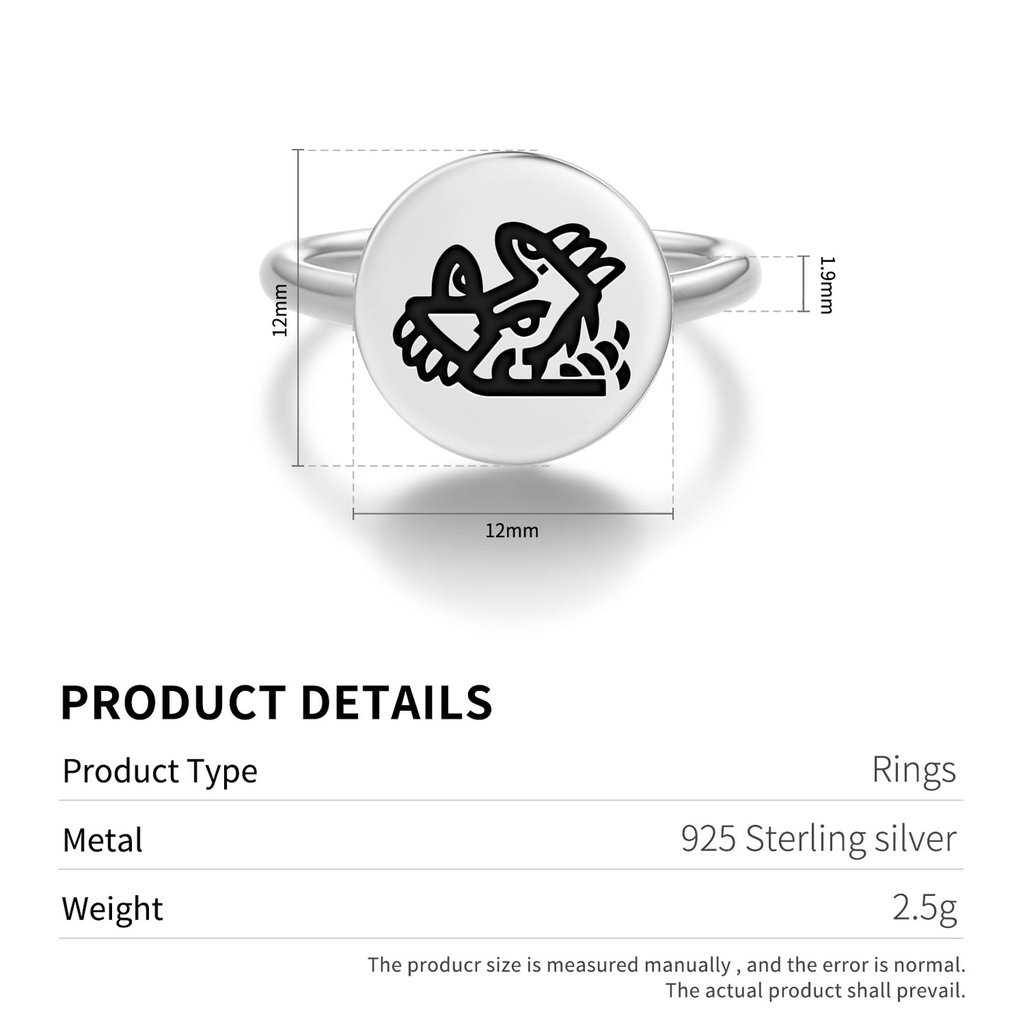 Cipactli Aztec Symbols Adjustable Open Ring