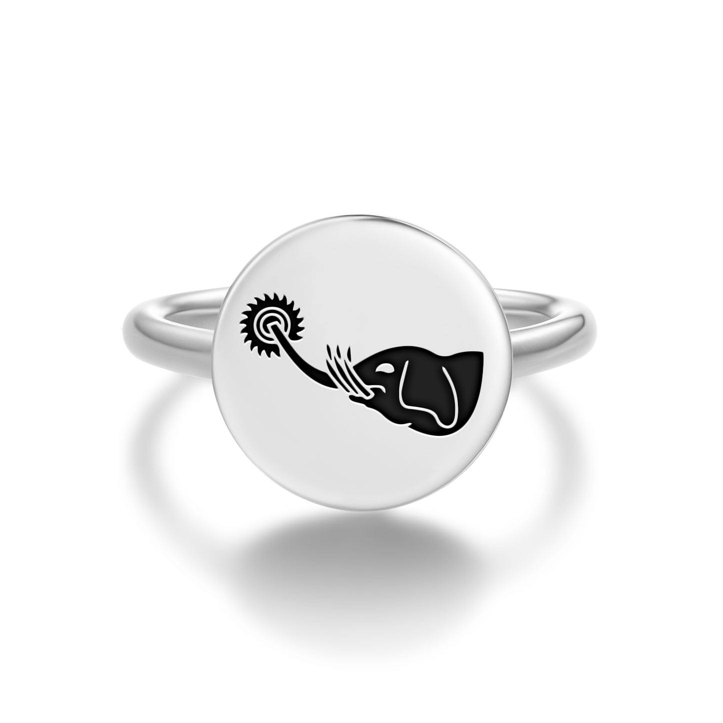 Airavarta – Six tusked Elephant Buddhist Symbols Adjustable Open Ring